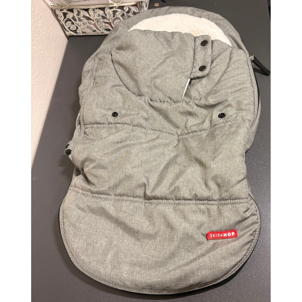 Skip Hop Stroll & Go Car Seat Cover Baby OS Heather‎ Grey Excellent Fleece Lined